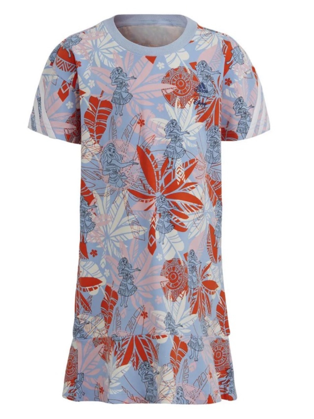 adidas Lavender and Orange Tropical Moana Disney Tee Dress
